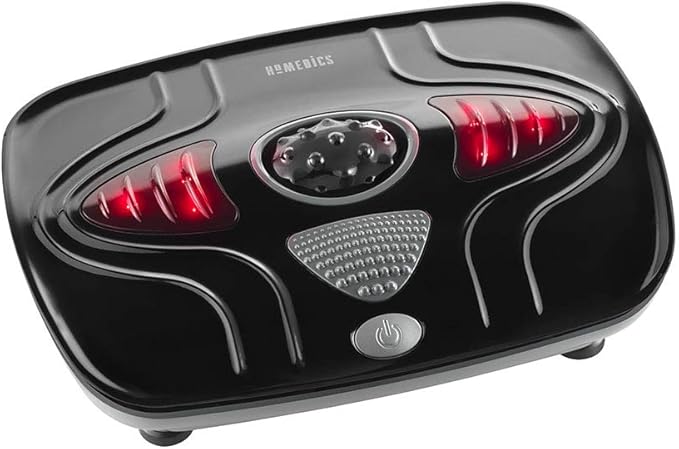 Homedics Vibration Foot Massager – Heated Portable Foot Massager Machine, Soothing Heat with Multi-Point Sensations and Toe-Touch Control