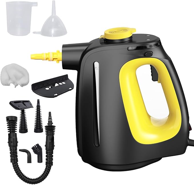 Handheld Steam Cleaner with 9 pcs Accessories Multi Surface Steam Cleaner for Home 530ml Natural Multi Purpose Steamer for Cleaning Grime, Grease,Floor, Upholstery, Grout and Car