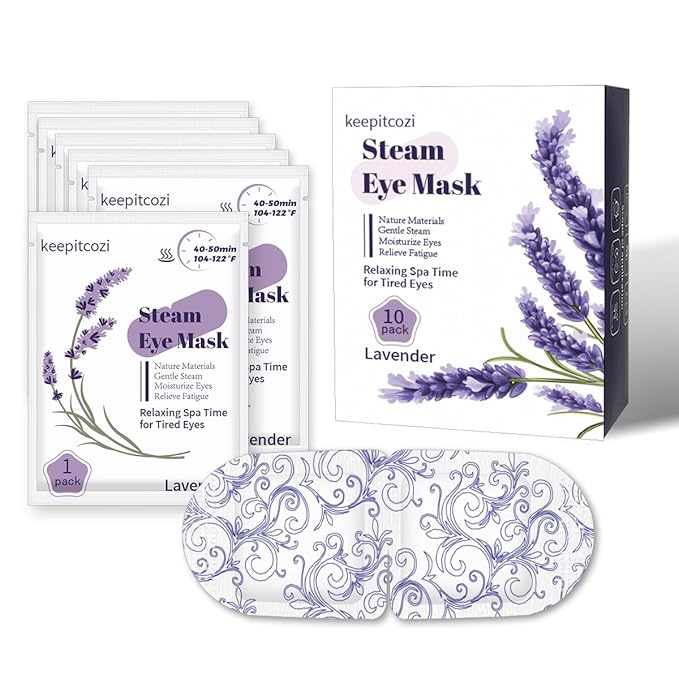10 Pack Steam Eye Masks, Heated Eye Disposable Mask for Sleep Dry Eyes Dark Circles Treatment, Home Spa Relaxing Trip Gifts for Women Men