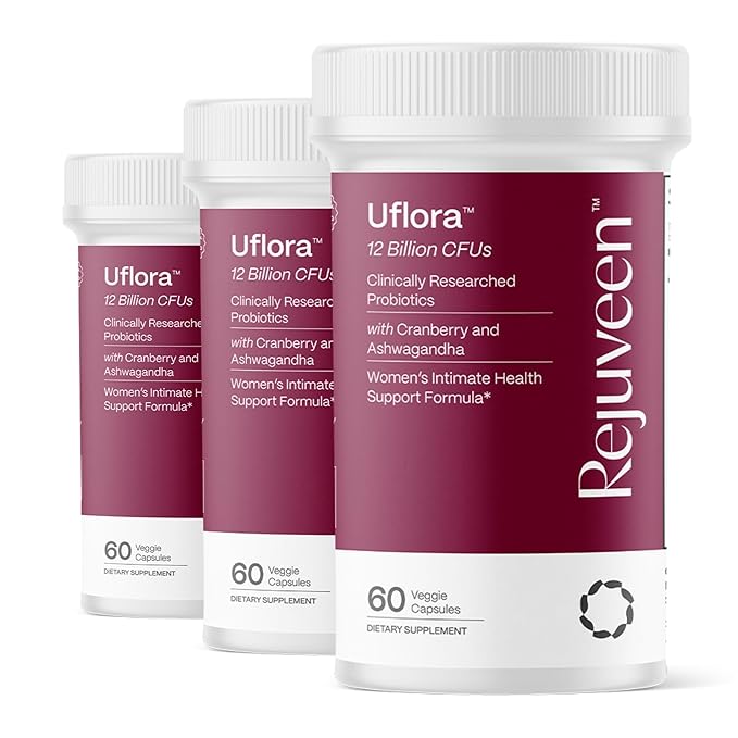 Uflora Vaginal Probiotics | Supports Vaginal Health, Moisture & Yeast | Enhances Intimate Wellness | Clinically Proven Dosages | Probiotics, Cranberry, Ashwagandha | 60 Ct (3 Pack)