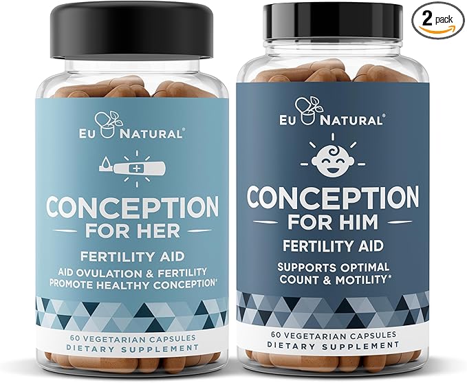 Conception Fertility for Her & Him Bundle - Fertility Supplements Combo for Women & Men – Prenatal Vitamins – Promote Hormone Balance, Cycle Consistency, Aid Ovulation – 120 Count