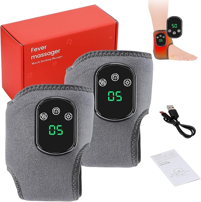 Soleva Foot Massager,3-in-1 Wireless Foot Massager with Heat, Cordless Ankle Wrap, 3 Vibration Modes & 5 Heat Levels, for Plantar Fasciitis & Achilles Tendinitis Relief(Color:2pcs)