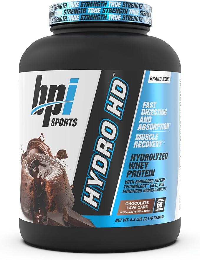 BPI Sports Hydro HD - 100% Hydrolyzed Whey Protein Powder - Muscle Growth, Recovery, 25g of Hydrolyzed Protein, Low Carb, Low Sugar, Fast Absorbing (68 Servings, Chocolate Lava Cake)