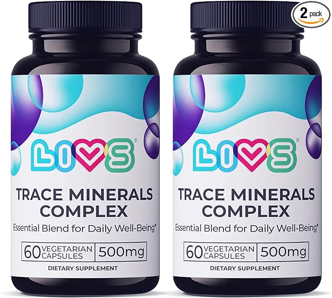 Trace Mineral Complex – 500mg Vegetarian Capsules | 11 Essential Trace Minerals for Immune, Cellular & Electrolyte Support | Daily Magnesium Supplement with Zinc, Potassium, Calcium – 120 Count