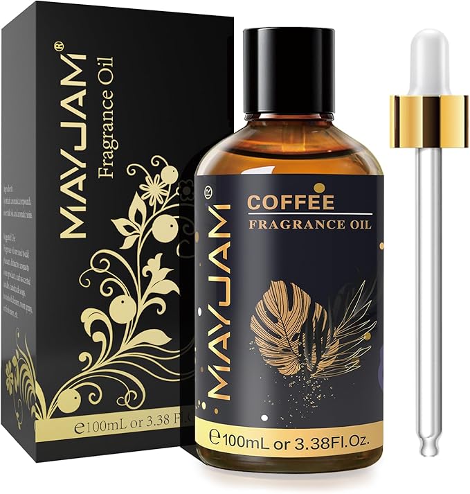 100ML/3.38FL.OZ Coffee Fragrance Oils with Glass Dropper, Essential Oils for Diffusers for Home, Long Lasting Scented Oils for Diffusers Soap Candle Making