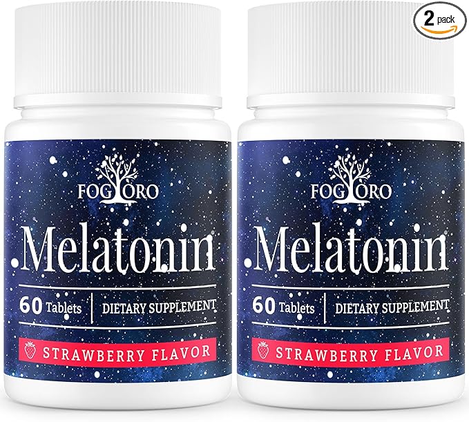 Fogoro Powerful Melatonin -Fall Asleep Faster, Stay Asleep Longer,Easy to Take, 60 Count (Pack of 2)