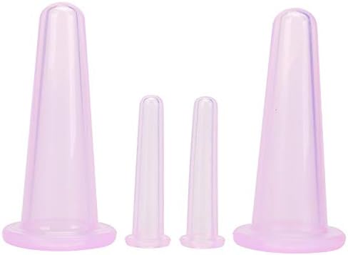 4Pcs Massage Cupping Set Silicone Mini Facial Cups Face Massager Helper Skin Care Neck Back Eyes Massaging Cup Safe to Use, Don't Worry About Burns Health Care Products (Purple)