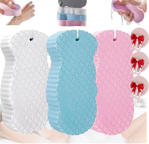 Spirittion Magic Super Soft Exfoliating Bath Sponge, 3D Super Soft Exfoliating Bath Sponge, Reusable for Adults Children and Wome (3 PCS MIX1)