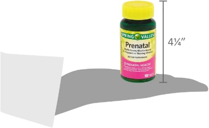Spring Valley Prenatal Multivitamin - Multimineral Tablets, 100 Count + STS Sticker.