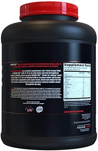 Insane Labz Insane ISO Whey Protein Powder Featuring 25g of Hydrolyzed Whey Isolate, 60 Servings, Vanilla