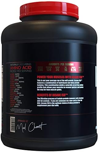 Insane Labz Insane ISO Whey Protein Powder Featuring 25g of Hydrolyzed Whey Isolate, 60 Servings, Chocolate