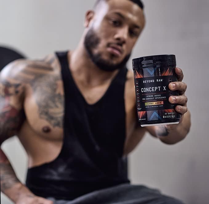 BEYOND RAW Concept X, Clinically Dosed Pre-Workout Powder, Contains Caffeine, L-Citrulline, Creatine, and Beta-Alanine, Sweet & Tart Flavor, 20 Servings