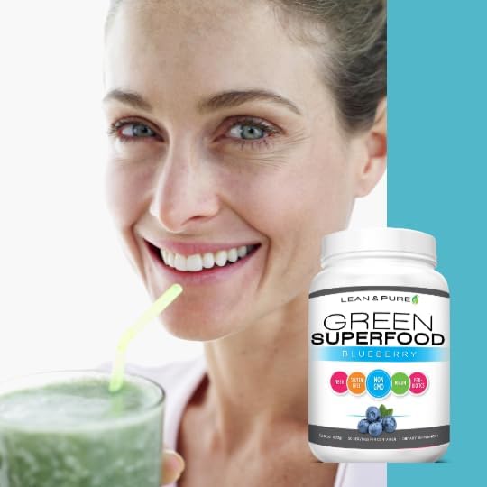 Lean & Pure Green Superfood, with Pea Protein, Probiotics, Whole Food Vitamins, Fiber and Enzymes. Vegan Friendly,Gluten Free, 50 Servings, 922g