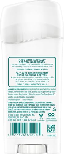 Tom's of Maine Long-Lasting Aluminum-Free Natural Deodorant for Women, Wild Lavender, 2.25 oz. (Packaging May Vary)