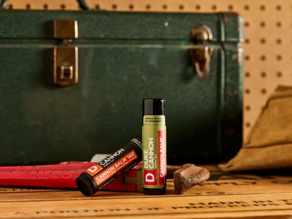 Duke Cannon Cannon Lip Balm 140° & Tactical Lip Protectant Bundle - SPF 30 & SPF 15, Blood Orange Mint & Fresh Mint Flavors, 2 Pack