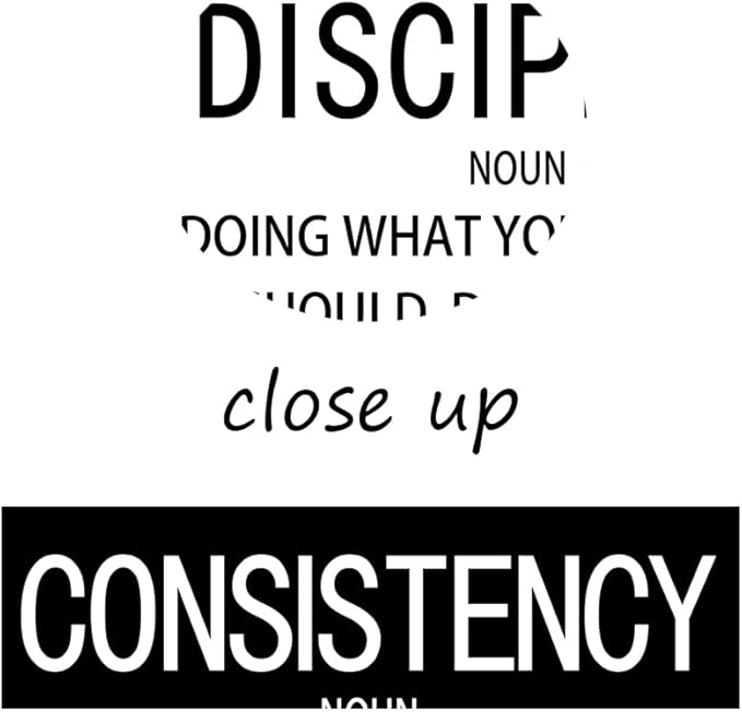 Discipline Consistency Noun Inspirational Wall Art for Office Motivational Posters Picture Prints Canvas Modern Home Decor Painting Artwork for Stretched and Framed Ready to Hang [24''W x 36''H]