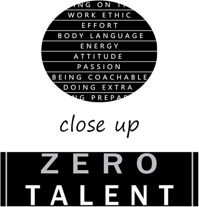 Inspirational Positive Quotes Ten Things That Require Zero Talent Motivational Office Wall Decor Poster Print Artwork Paintings for Bedroom Home Living Room Decor Framed Ready to Hang[12" W X 18" H]