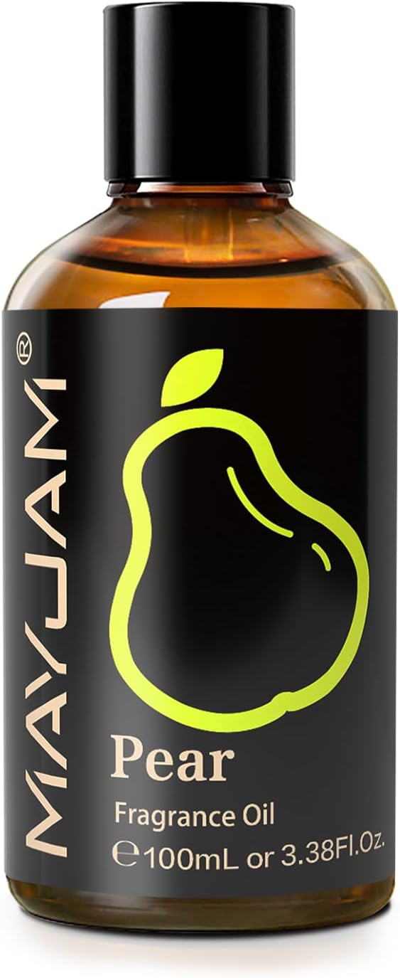 100ML/3.38FL.OZ Pear Fragrance Oils with Glass Dropper, Essential Oils for Diffusers for Home, Long Lasting Scented Oils for Diffusers Soap Candle Making
