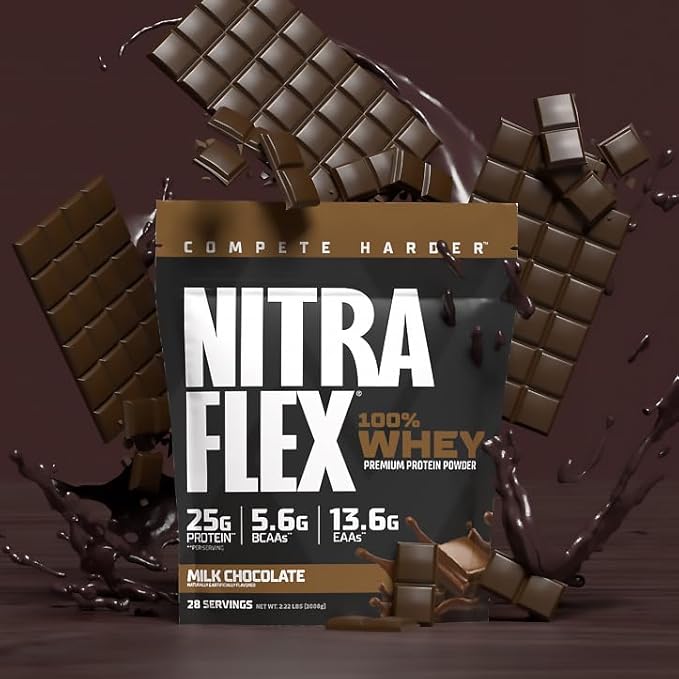 GAT SPORT Nitraflex Vanilla Whey Protein, Loaded BCAA's, EAA's, for Men and Women's Reocvery, 2 lbs.