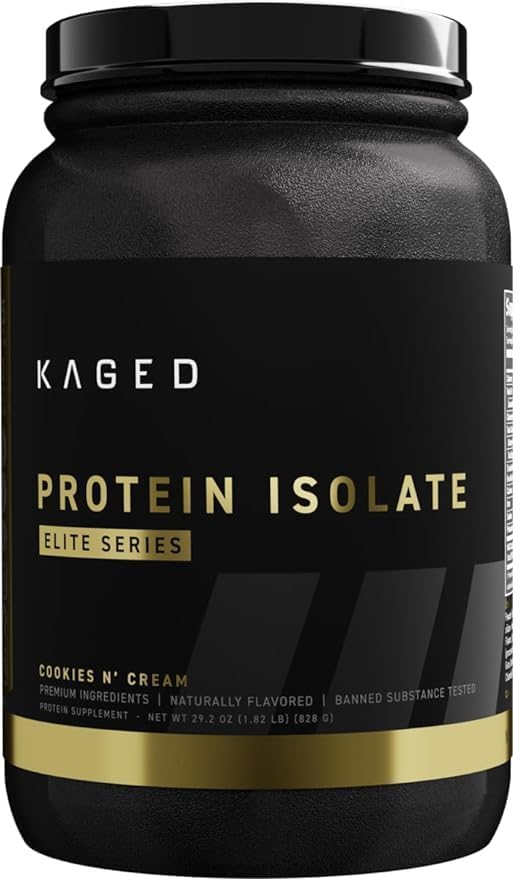 Kaged Whey Protein Isolate Elite Powder | Cookies & Cream | Whey, Casein, & Milk Protein Blend | Post Workout Recovery Drink | Supports Muscle Building | Supplements for Men & Women | 2 lbs