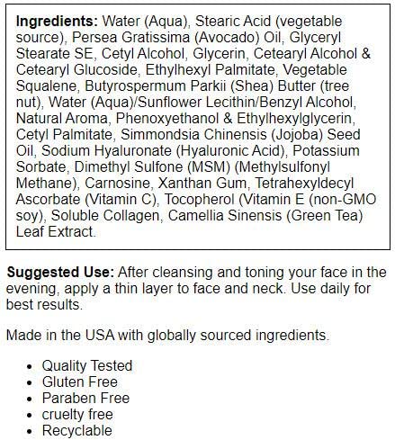 Now Foods Solutions, Hyaluronic Acid PM Creme, 2 fl oz (59 ml)