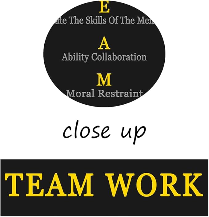 Team Work Enterprise Poster Inspirational Quotes Canvas Poster Printed Artwork Motivational Wall Decor for Company Office Group Bedroom Living Room Framed Ready to Hang[18" W X 24" H]