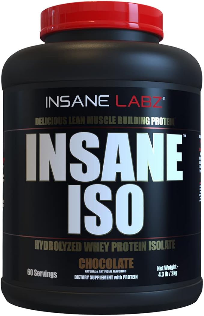 Insane Labz Insane ISO Whey Protein Powder Featuring 25g of Hydrolyzed Whey Isolate, 60 Servings, Chocolate