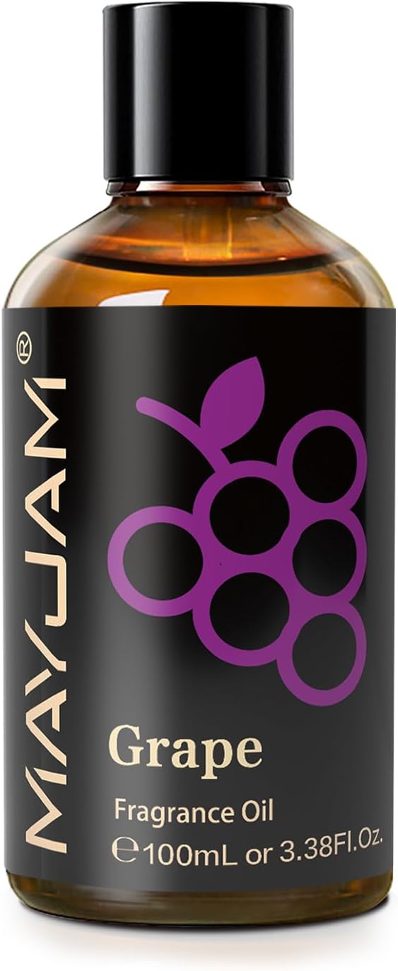 100ML/3.38FL.OZ Grape Fragrance Oils with Glass Dropper, Essential Oils for Diffusers for Home, Long Lasting Scented Oils for Diffusers Soap Candle Making