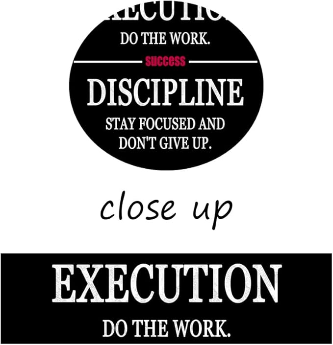 Motivational Wall Art Formula for Success is VISION EXECUTION DISCIPLINE Inspirational Wall Decor Printed Canvas Poster for Company Office Bedroom Living Room Framed Ready to Hang [12" W X 18" H]