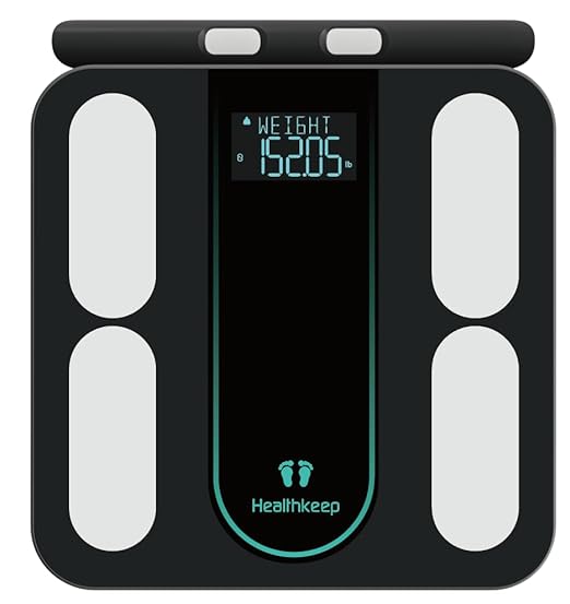 Smart Body Composition Scale – 8‑Electrode Dual‑Frequency BIA · 21 Body Metrics · 400 lb· App Sync (Fitdays, Apple Health,Google Fit) · Auto Recognition · 5 mm Tempered‑Glass Stable Platform