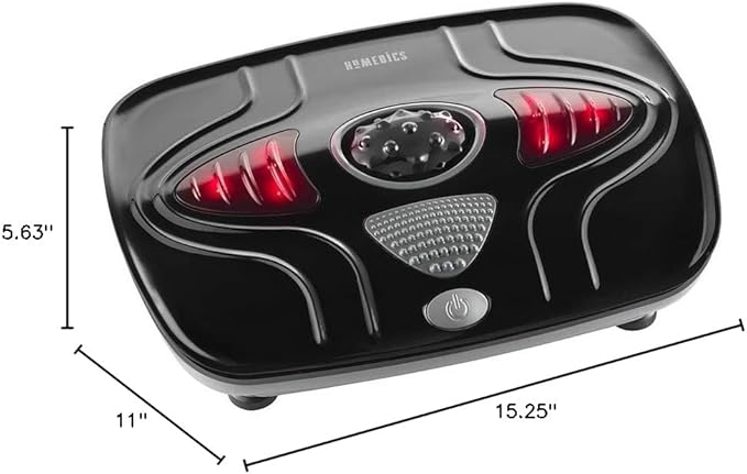 Homedics Vibration Foot Massager – Heated Portable Foot Massager Machine, Soothing Heat with Multi-Point Sensations and Toe-Touch Control