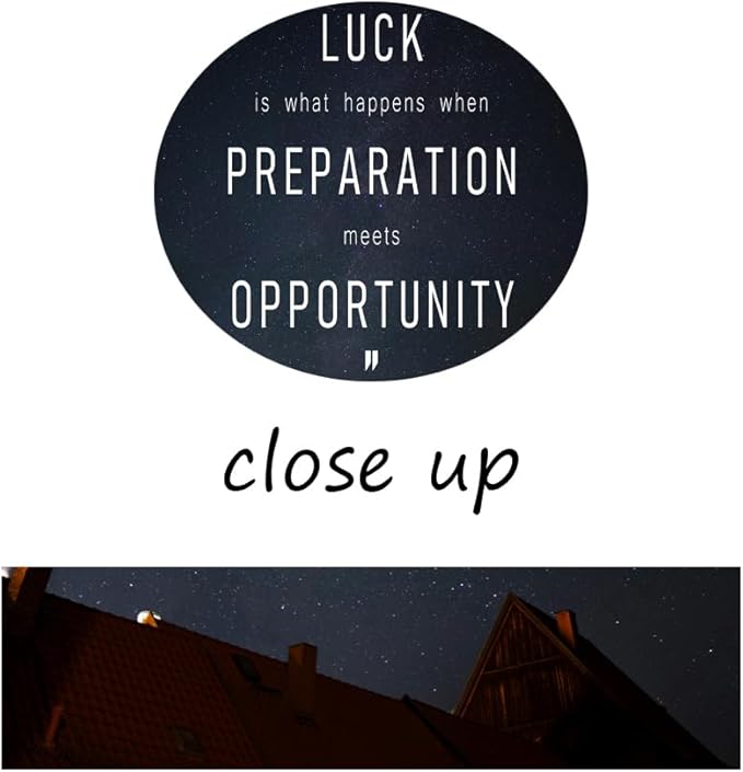 Inspirational Quote Poster "Luck Is Preparation Meets Opportunity" Motivational Wall Decor for Gym Office Bedroom Home Modern Artwork Ready to Hang[30" W X 40" H]