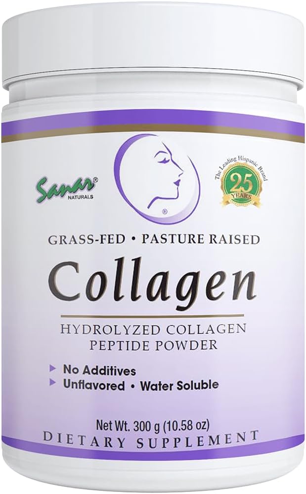 Sanar Naturals Collagen Peptides Powder, Unflavored - Hair, Skin, Nail, Joint Support - Reduce Wrinkles and Improve Skin Elasticity - Hydrolyzed Collagen Supplement, 10.58 oz