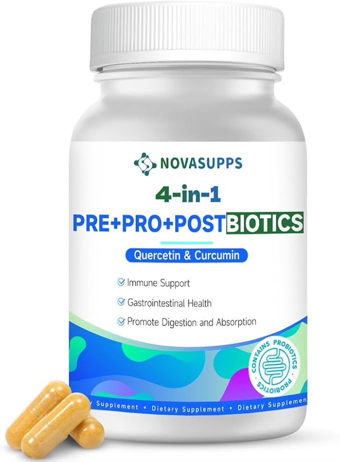 Probiotics Women Men Gut Health: Digestive Health Immune Support Bloating Relief Shelf Stable Strains 35B CFUs per Capsule Complex with Prebiotics Postbiotics Quercetin & Curcumin Supplement
