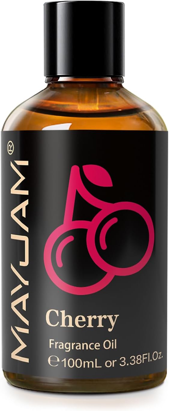 100ML/3.38FL.OZ Cherry Fragrance Oils with Glass Dropper, Essential Oils for Diffusers for Home, Long Lasting Scented Oils for Diffusers Soap Candle Making