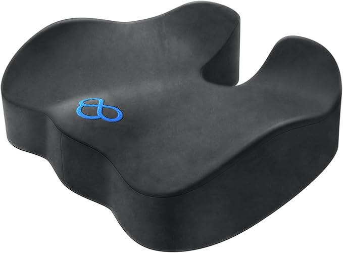 BlissTrends Seat Cushion,Thick Memory Foam Cushions for Office Chair, Car Seat, Airplane, Relieving Pressure Tailbone Sciatica Back Pain for Long Sitting Office Workers, Car Drivers 4.7in Thick Grey