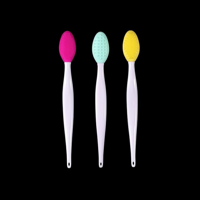 10pcs Silicone Scrub Lip Brush, Double Side Lip Exfoliating, Nose Clean Blackhead Removal Brushes With Lip Exfoliator Scrubber Tool Wash Face Cleansing Brush