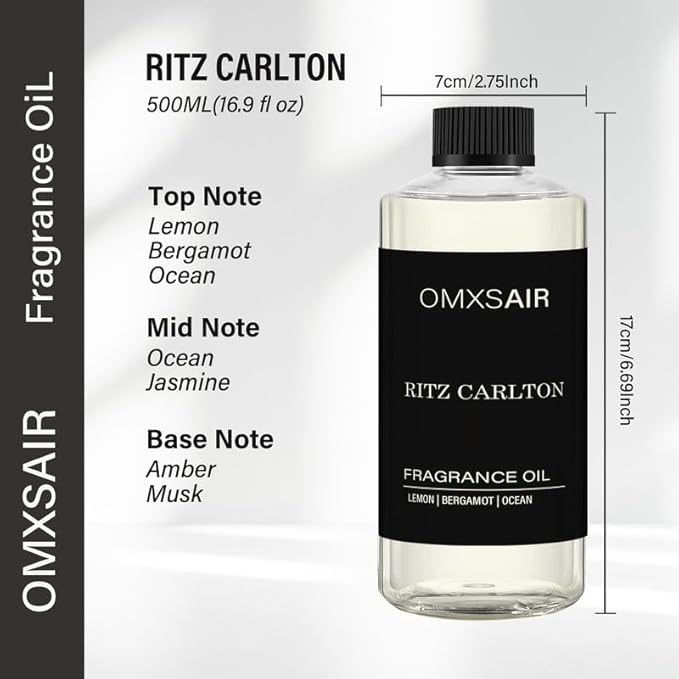 Hotel Diffuser Oil Inspired by The Ritz Carlton Hotel Scent 500ml/16.9Fl oz - Essential Oil Diffuser Refill– Luxury Hotel Aroma Oi Long Lasting HVAC Diffuser Oil for Home & Spa Use