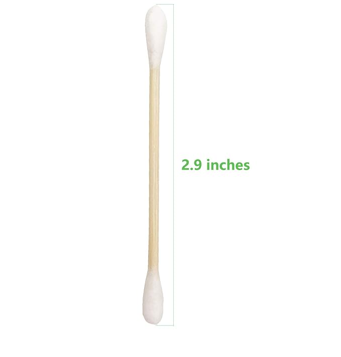 Cotton Swabs with Wooden Sticks/Double Tipped Natural Bamboo Cotton Buds 900pcs