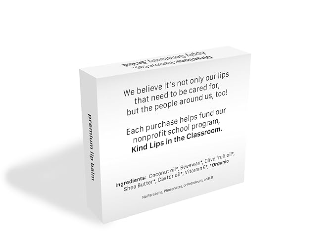Kind Lips Lip Balm - Nourishing & Moisturizing Lip Care | for Dry Chapped Lips | Infused with Shea Butter & Beeswax | Unscented | 0.15 Ounce (Pack of 5)
