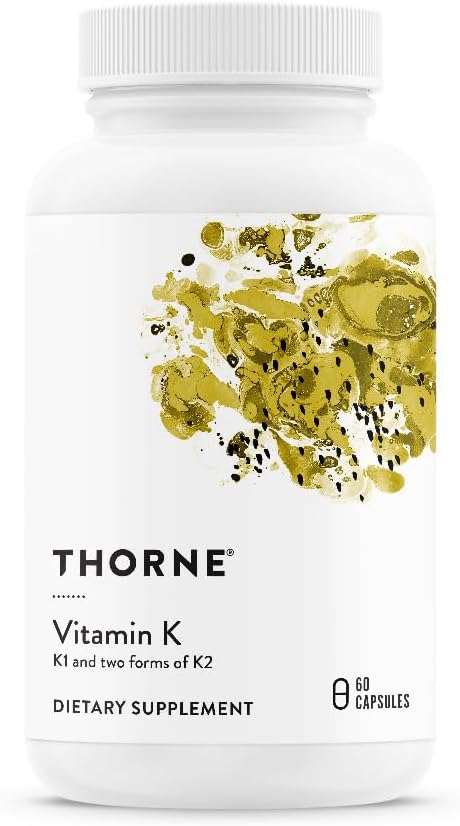 THORNE - Vitamin K (Formerly 3-K Complete) - Vitamins K1 and K2 (as MK-4 and MK-7) - Supports Strong Bones* - 60 Capsules