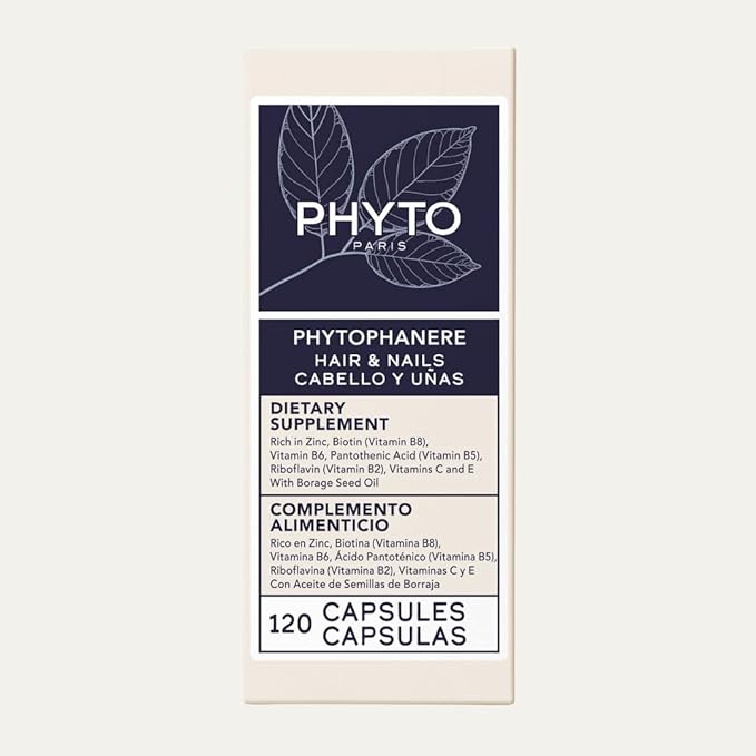 PHYTO Phytophanère 100% Natural Hair Loss Thinning Dietary Supplement, 2-Month Supply 120 Count (Pack of 1)