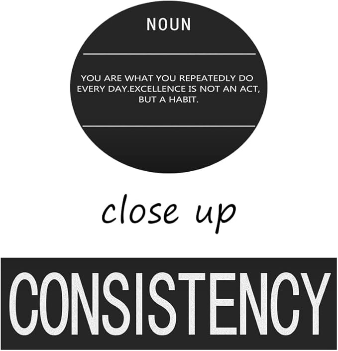 Office Decor Motivational Wall Art Inspirational Posters Prints on Canvas Consistency Noun Inspiring Quotes Pictures Prints Artwork Home Decor for Living Room Wooden Framed[30″W X 40″H]