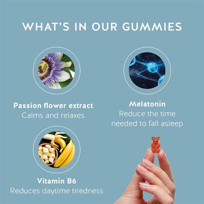 Vegan Melatonin 5mg Gummies, Sleep Gummies for Reduced time to Fall Asleep, with Vitamin B6 & Passion Fruit Extract - Super Snooze Sleep Vitamin (90 Gummies)