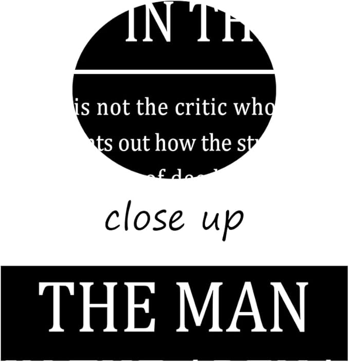 The Man In The Arena Inspirational Canvas Wall Art Motivational Poster Theodore Roosevelt Quotes Canvas Prints Artwork for Living Room Office Home Decor Painting Stretched and Framed [12''Wx 18''H]