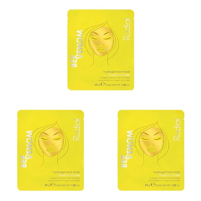 Rodial Bee Venom Hydrogel Face Mask - Premium Gold Jelly Mask for All Skin Types - Plumping, Smoothing, Rejuvenating - Ethically Sourced Bee Venom, Triple HA for Hydration, Fine Lines & Wrinkles