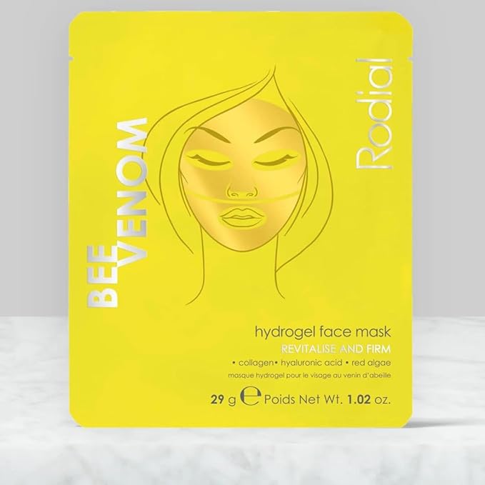 Rodial Bee Venom Hydrogel Face Mask - Premium Gold Jelly Mask for All Skin Types - Plumping, Smoothing, Rejuvenating - Ethically Sourced Bee Venom, Triple HA for Hydration, Fine Lines & Wrinkles