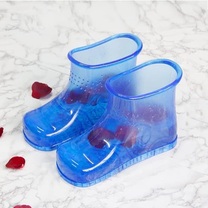 Movable Foot Soaker, Portable Feet Soaking Tub Massage Foot Bath Shoes, Bath Massager Basin Pedicure Feet Spa Shoes for Thermal Massage to Promote Blood Circulation (Large High, Blue)