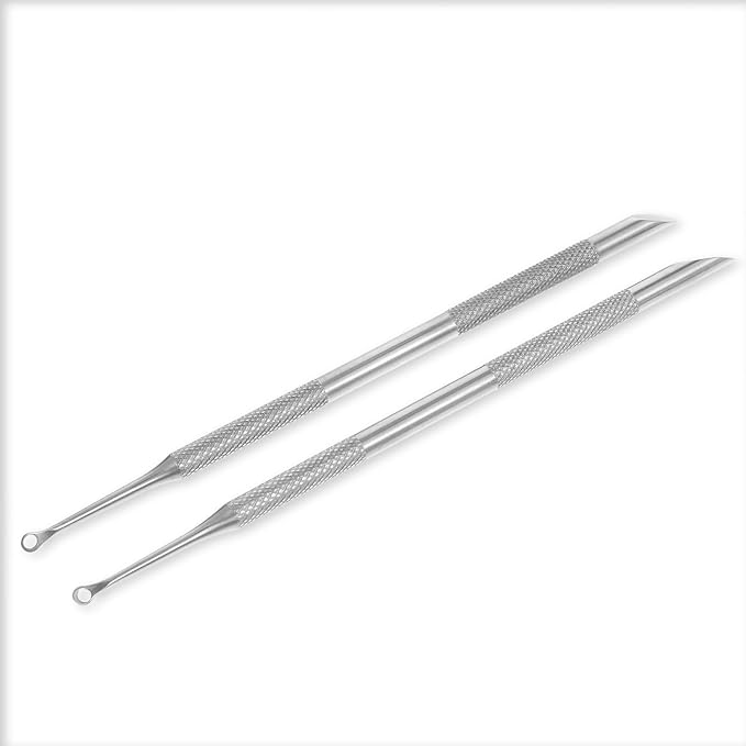 Cuticle Remover Tool Cuticle Pusher, Dual Ended Stainless Steel Cutin Dead Skin Polishing Peeler, Toenail Care for Manicure Pedicure Nail Art(2 Cuticles Pusher+2 Sandpaper Sheets)