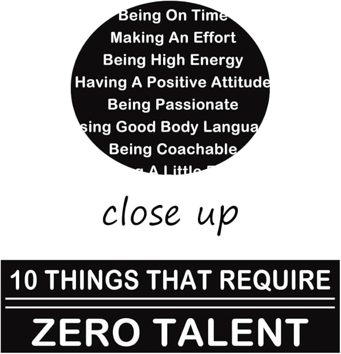 Motivational Wall Art Inspirational Ten Things That Require Zero Talent Painting Prints on Canvas Inspiring Quotes Posters Prints Artwork Modern Home Office Classroom Decor Framed[30''Wx 40''H]
